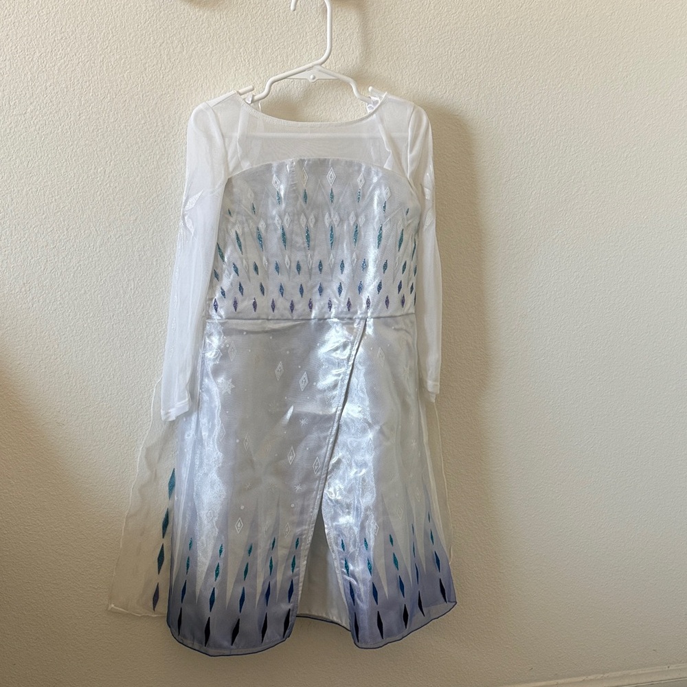 Frozen Elsa dress White and Blue Long Sleeve Dress size 4
